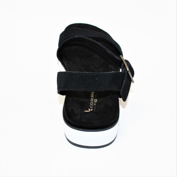 Koolaburra by UGG Buckle Sandals Platforms Black/White Women's 9 New! - Picture 6 of 12